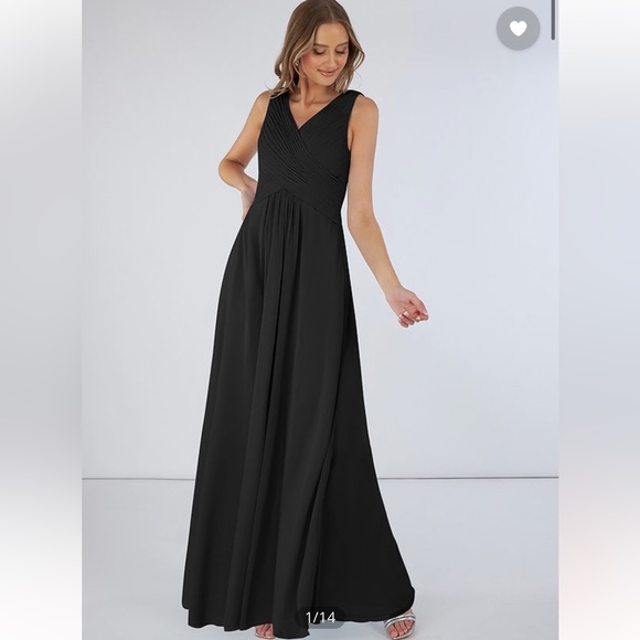 Azazie Flora Dress - Black - Picture 2 of 4